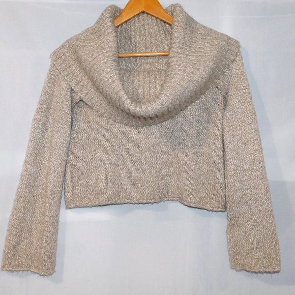 Aerie XS Cowl Neck off the Shoulder Crop Sweater - Picture 1 of 7